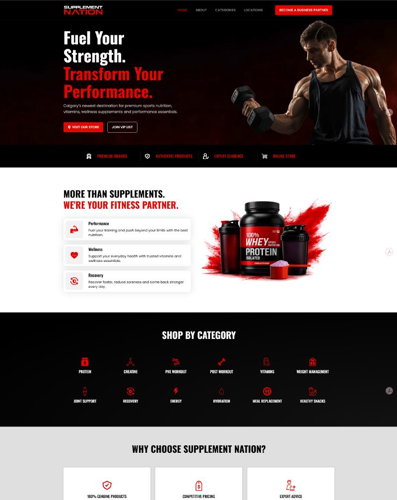 Supplement Nation - portfolio